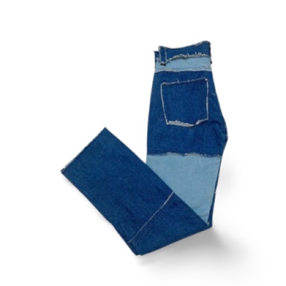 Fashion Sexy Lounge Distressed Patchwork High Waist Jeans - Size Medium - Picture 5 of 9